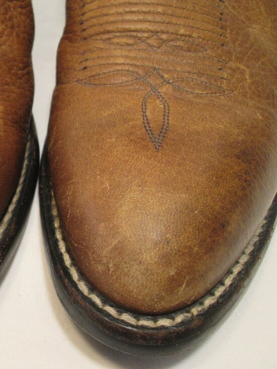 Vtg Tony Lama Cowboy Boots Mens 10 D Style 2005 Two Tone Black & Brown Leather main image 16
